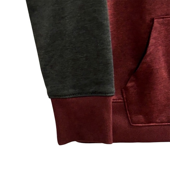 Hurley Boys Large Maroon & Gray Dri-Fit Colorblock Hoodie Pullover - Picture 3 of 10